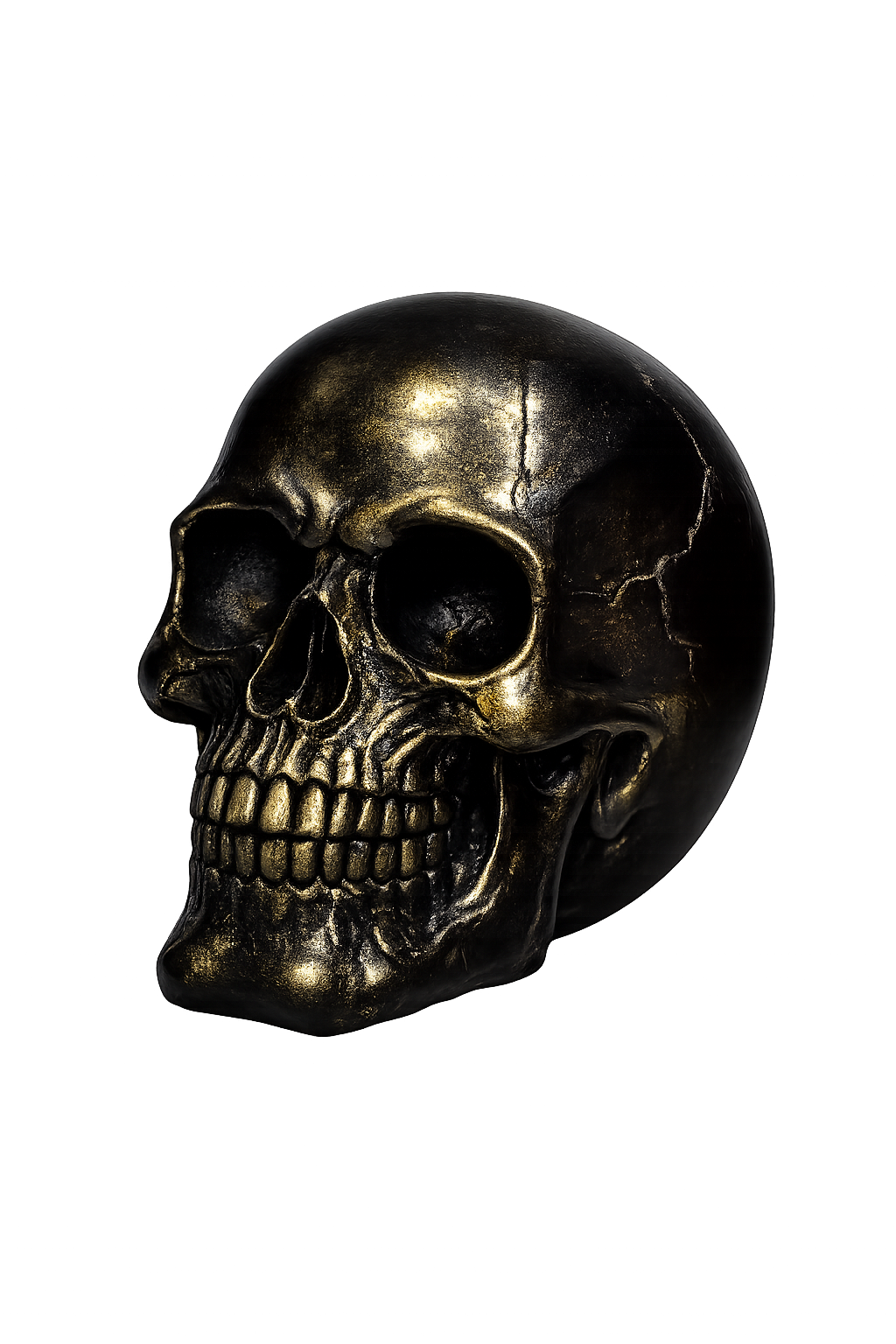 Calavera Decorativa Bronce Brillante